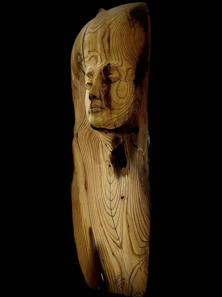 Wooden Statue,100 CM by Schulptor Abou